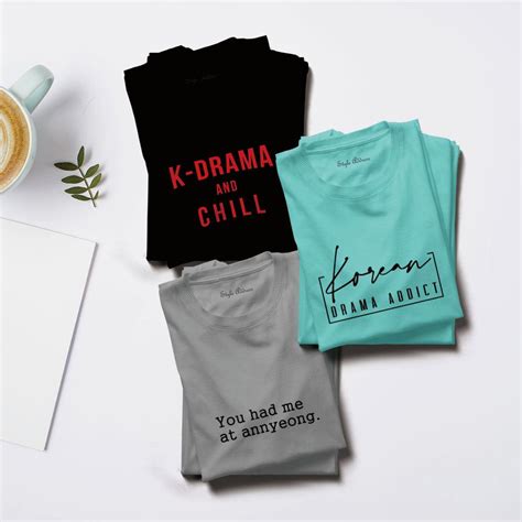 K-Drama T-shirts Combo (Annyeong, Addict & Chill) – Styletadka