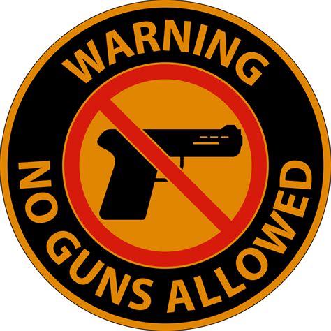 No Gun Rules Sign, Warning No Guns Allowed 16348951 Vector Art at Vecteezy