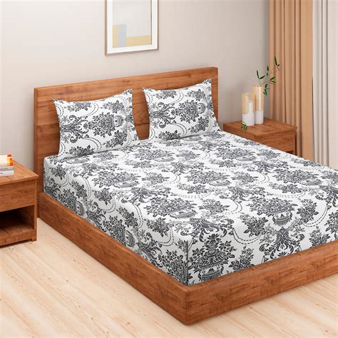 Buy SWAYAM Sparkle Ethnic Motif Super King Bedsheet Set from Swayam at ...