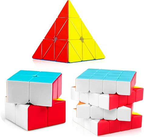 AUTHFORT Cube 2X2, 4X4 And Pyraminx Pyramid Triangle Puzzle For Kid ...
