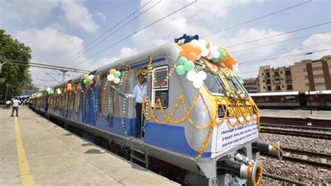 Photos: India’s first 1600 HHP solar DEMU train launched | Hindustan Times