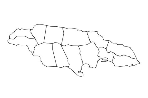 Outline Sketch Map of Jamaica With States and Cities 25843934 Vector Art at Vecteezy