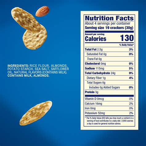 Blue Diamond Nut-Thins Crackers, Almonds-Nutrition-Facts