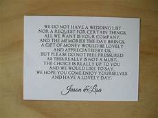 Appropriate Monetary Wedding Gift by Wedding Money Request Poem Cards Honeymoon Wish List Ebay Appropriate Monetary Wedding Gift