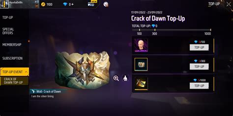 Free Fire MAX Crack of Dawn Top-up: Get Cry Emote, Crack of Dawn Gloo ...