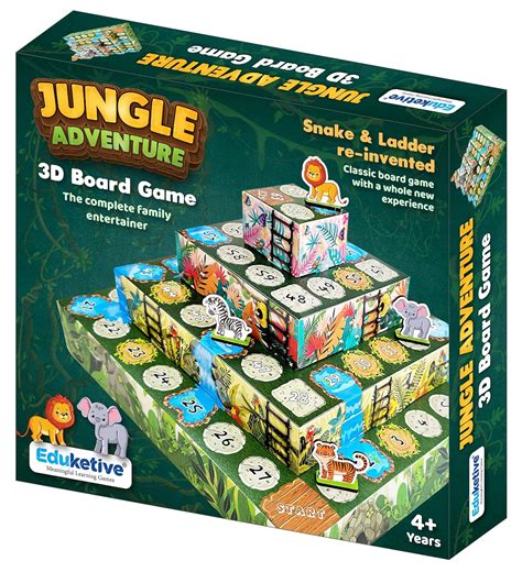 Buy Eduketive Jungle Adventure 3D Board Game Imporvised Snake & Ladder ...