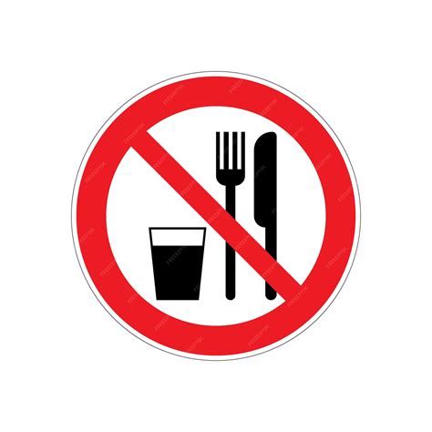Premium Vector | Do not eat or drink sign No eating or drinking ...