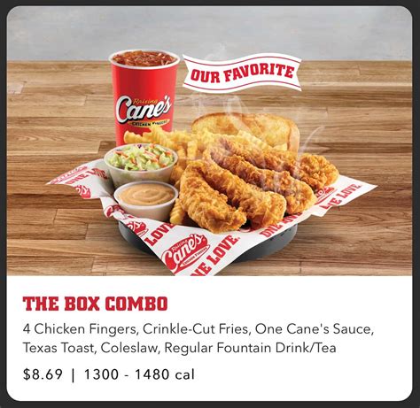 Raising Cane’s Chicken Fingers Bakersfield, CA Menu – Restaurant Menu Price