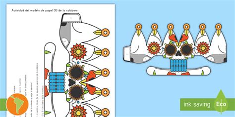 Modelo de papel: La calavera Catrina 3D (teacher made)