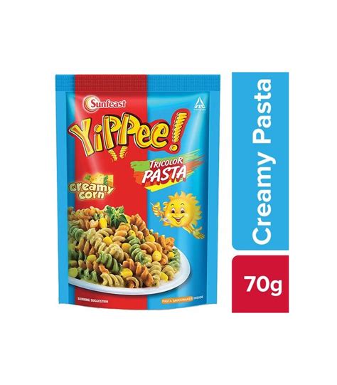 SUNFEAST YIPPEE TRICOLOR PASTA - CREAMY CORN Weight 70 Gm