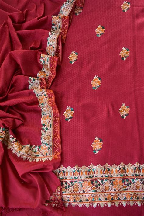 Beautiful woolen suit with Embroidery & Embroidered Woolen Stole ...