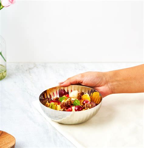 Rhythm Garden Small Stainless Steel Serving Bowl