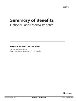 Fillable Online Your 2023 Summary of Benefits Optional Supplemental ...