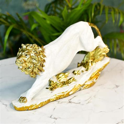 Shop Sowpeace Resin Leaping Lion - Table Decor & Living Room Art