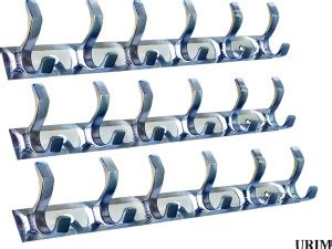 URIM Stainless Steel 6 Pin/Hook Cloth Hanger Wall Mounted Bathroom ...