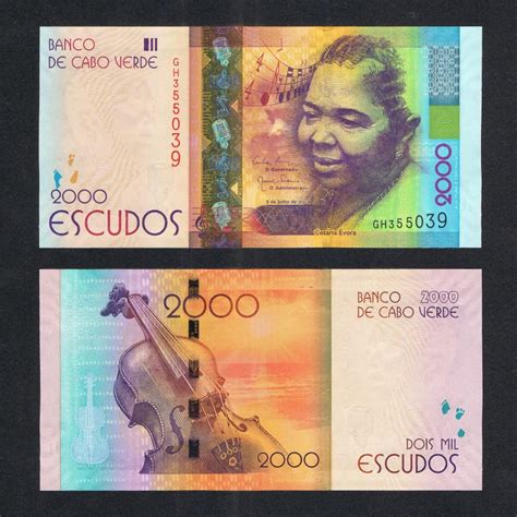 2014 CAPE VERDE 2,000 2000 ESCUDOS P-74 UNC > CESARIA EVORA MUSICAL ...