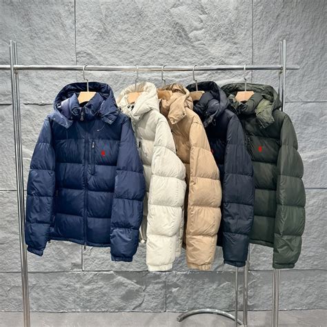 Men's Winter Jacket Parka Polo Puffer Down Coat, Classic Embroidery ...