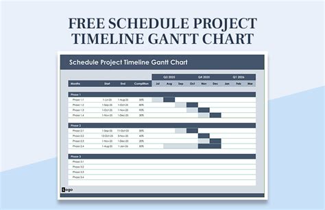 Free Schedule Project Timeline Gantt Chart - Google Sheets, Excel ...