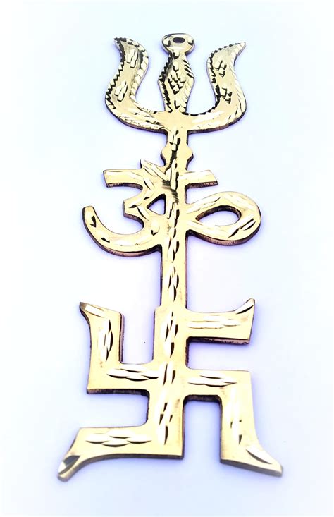 Buy Trishakti Yantra Trishul Om Swastika Decorative Spiritual Vastu ...