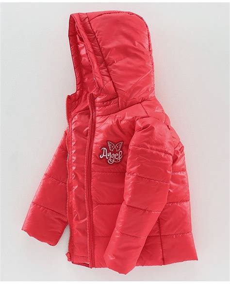 Babyhug Full Sleeves Hooded Quilted Jacket - Red
