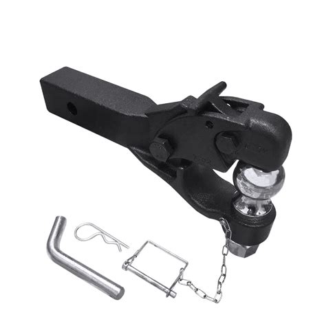 Buy Heavy Duty Cap 8 TON 2 Inch Ball Shart Shank 1-Hole Combo Pintle ...