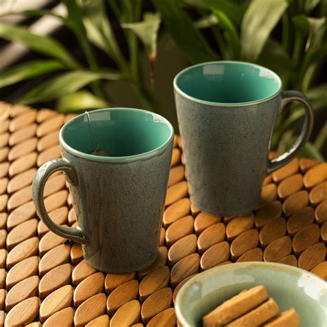 ExclusiveLane 'Blues of Sky' Studio Pottery Glazed Ceramic Kulhad Chai ...