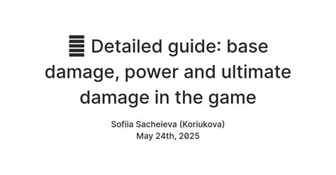 📖 Detailed guide: base damage, power and ultimate damage in the game ...