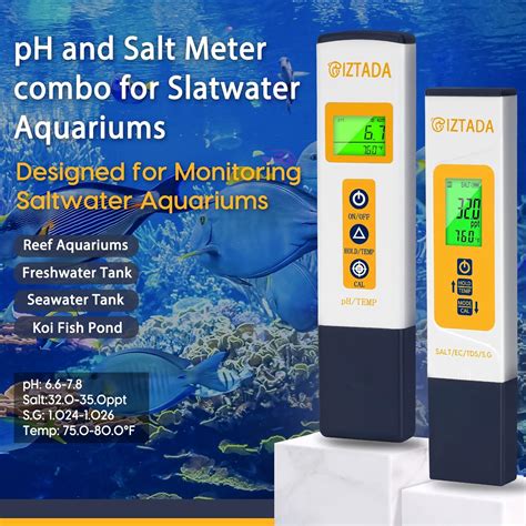 Buy CIZTADA pH Meter and Salinity Meter Combo for Saltwater Pool 6 in 1 ...