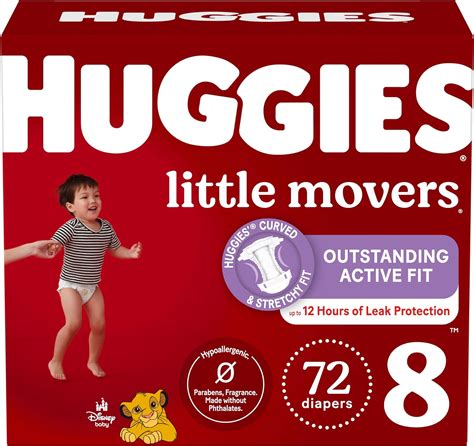 Amazon.com: Huggies Size 8 Diapers, Little Movers Baby Diapers, Size 8 ...