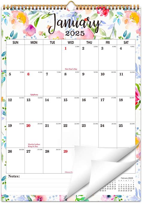 Amazon.com: 2025 Wall Calendar 12" x 17", large Wall Calendar 2025-2026 ...