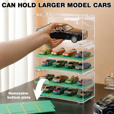 HASTHIP Car Models Display Case - 2 Tiers for 1:64 Racing Cars– Hasthip