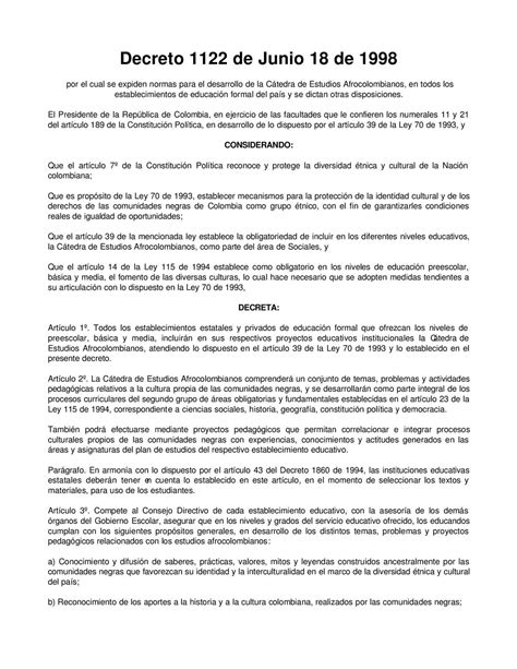 Calaméo - Decreto 1122 de Junio 18 de 1998