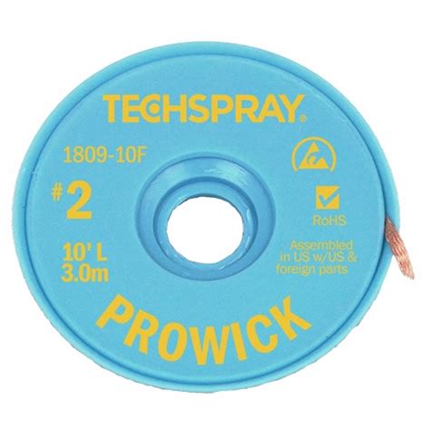 TECHSPRAY, Rosin Flux, # 2, Desoldering Braid - 6KCH8|1809-10F - Grainger