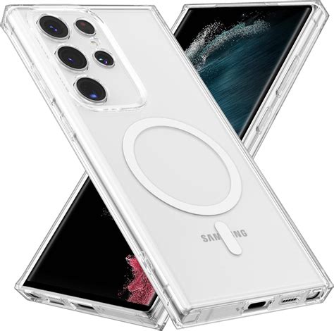 Amazon.com: RALEAVO for Samsung Galaxy S23 Case Clear Magnetic Phone ...