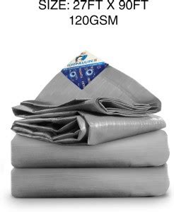 TUFFPAULIN 27FT X 90FT 120 GSM Silver Tarpaulin Tent - For Truck body ...
