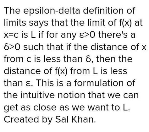 epsilon delta definition of limit - Brainly.in