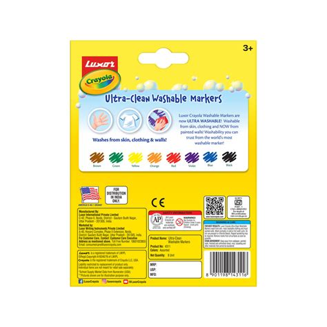 Ultra-Clean Washable Markers 8 Shades – crayolaindia
