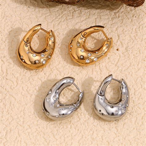 Silver Twisted Starry Sky Hoop Earrings – Textured, Waterproof ...