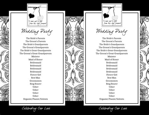 Downloadable Wedding Program Template 的图像结果