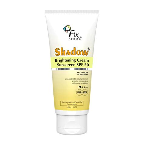 Fixderma Shadow Brightening Sunscreen SPF50 PA+++ with 1% Alpha Arbutin ...
