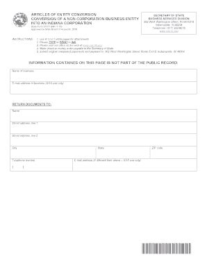 Fillable Online articles of entity conversion conversion of a non ...