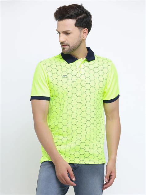 Buy Tessellation Fluorescent Sports Polo T-Shirt for Men