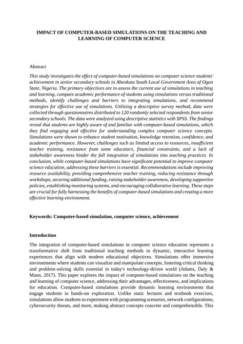 Computer-Based Simulations 的图像结果