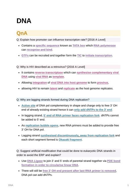 H2 Biology Summary Notes | Biology H2 - GCE A Level | Thinkswap