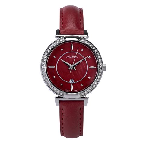 ALBA Red MOP dial Ladies Watch - AH7BG1X1 – Sai Creations Watches