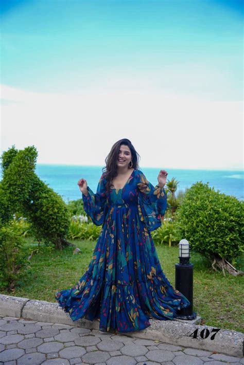 DESIGN NO-407 BY TEXOFAB HEAVY GEORGETTE DIGITAL PRINT FULLY FLARED GOWN