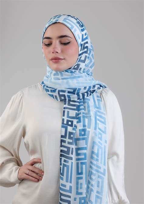 Monogram Beige printed Chiffon Instant Bokitta Hijab – BOKITTA India