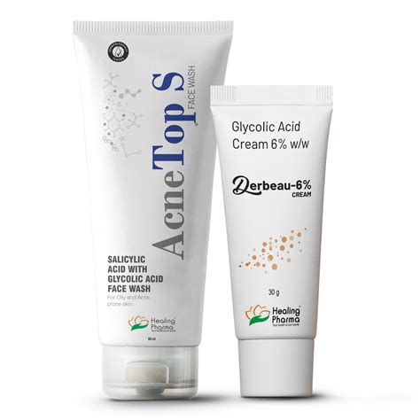 Derbeau Glycolic Acid Cream 6% and Salicylic Acid & Glycolic Acid Face ...
