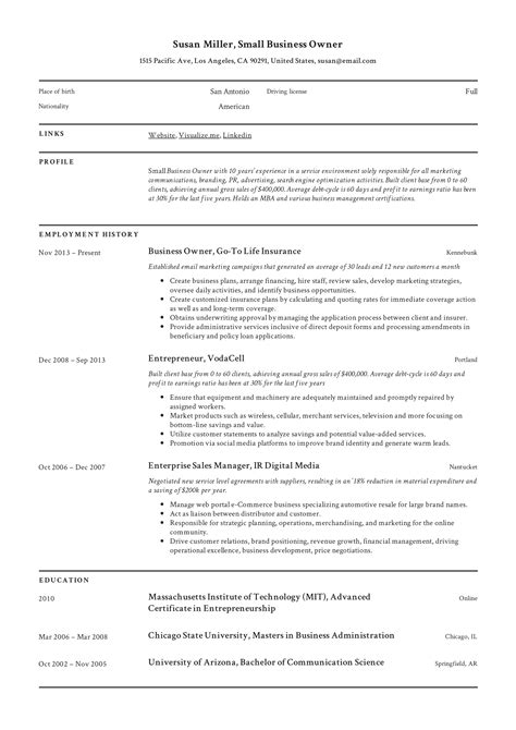 Business Owner Profile Sample 的图像结果