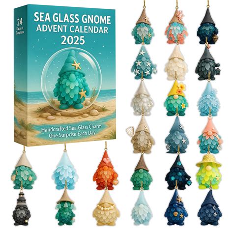 Sea Glass Gnome Christmas Advent Calendar -24 Day Advent Calendar for ...